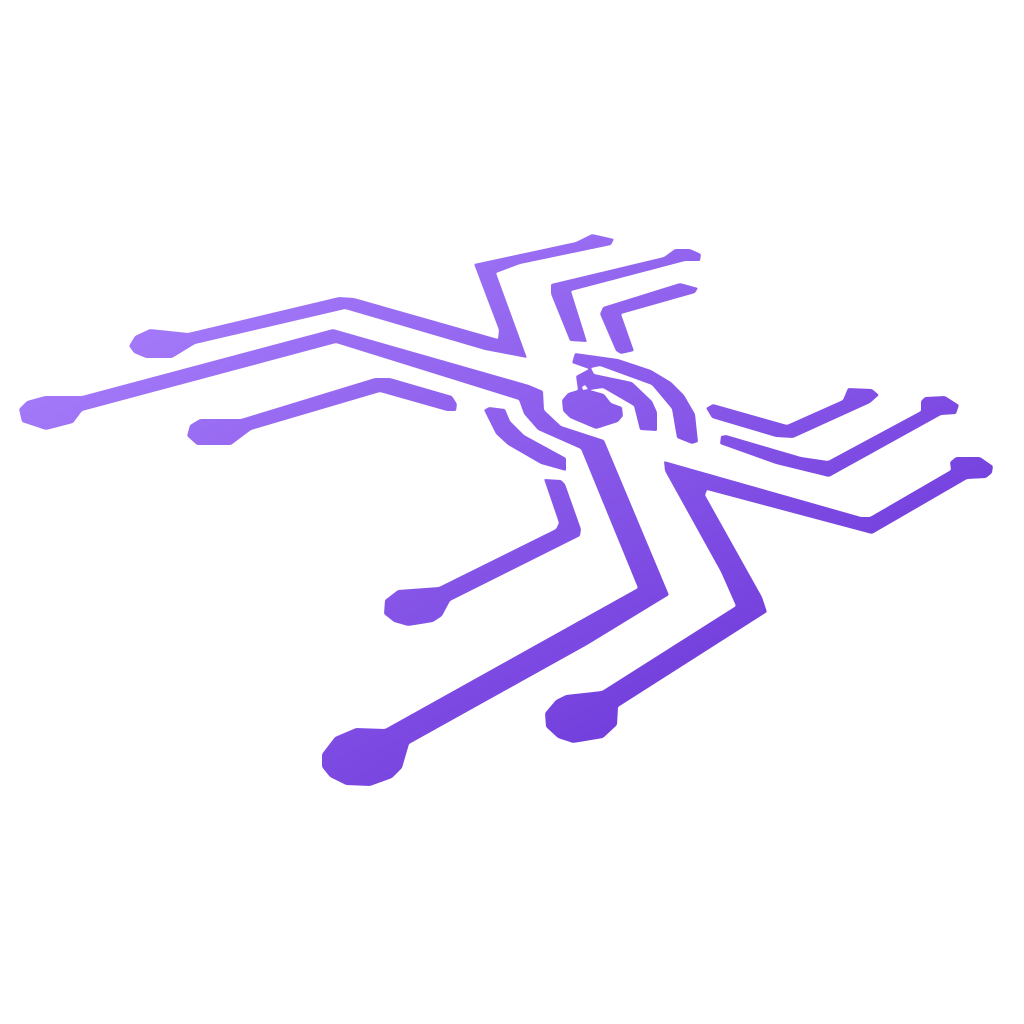 TAHAI Browser neon circuit spider logo