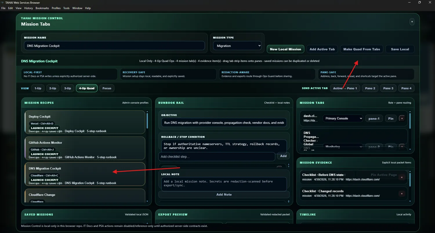 Legacy TAHAI Browser Mission Control concept reference