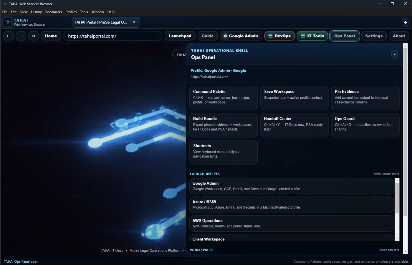 Legacy TAHAI Browser Ops Panel concept reference